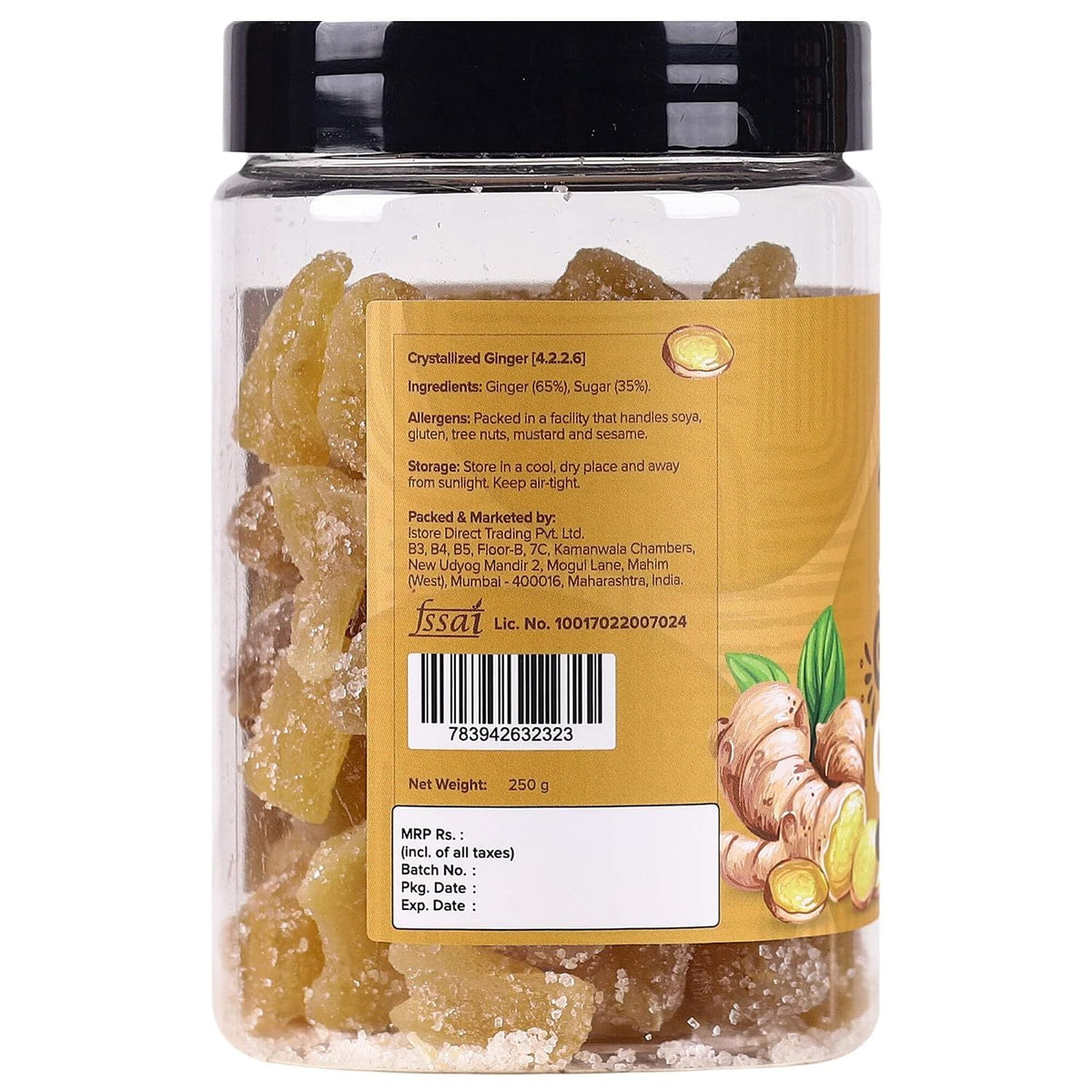 Urban Platter Dried Ginger Candy, 250g (Digestive | Travel-friendly | Helps prevent Nausea)