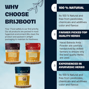 BrijBooti Harad - Baheda - Amla Powder 100 Gr Each