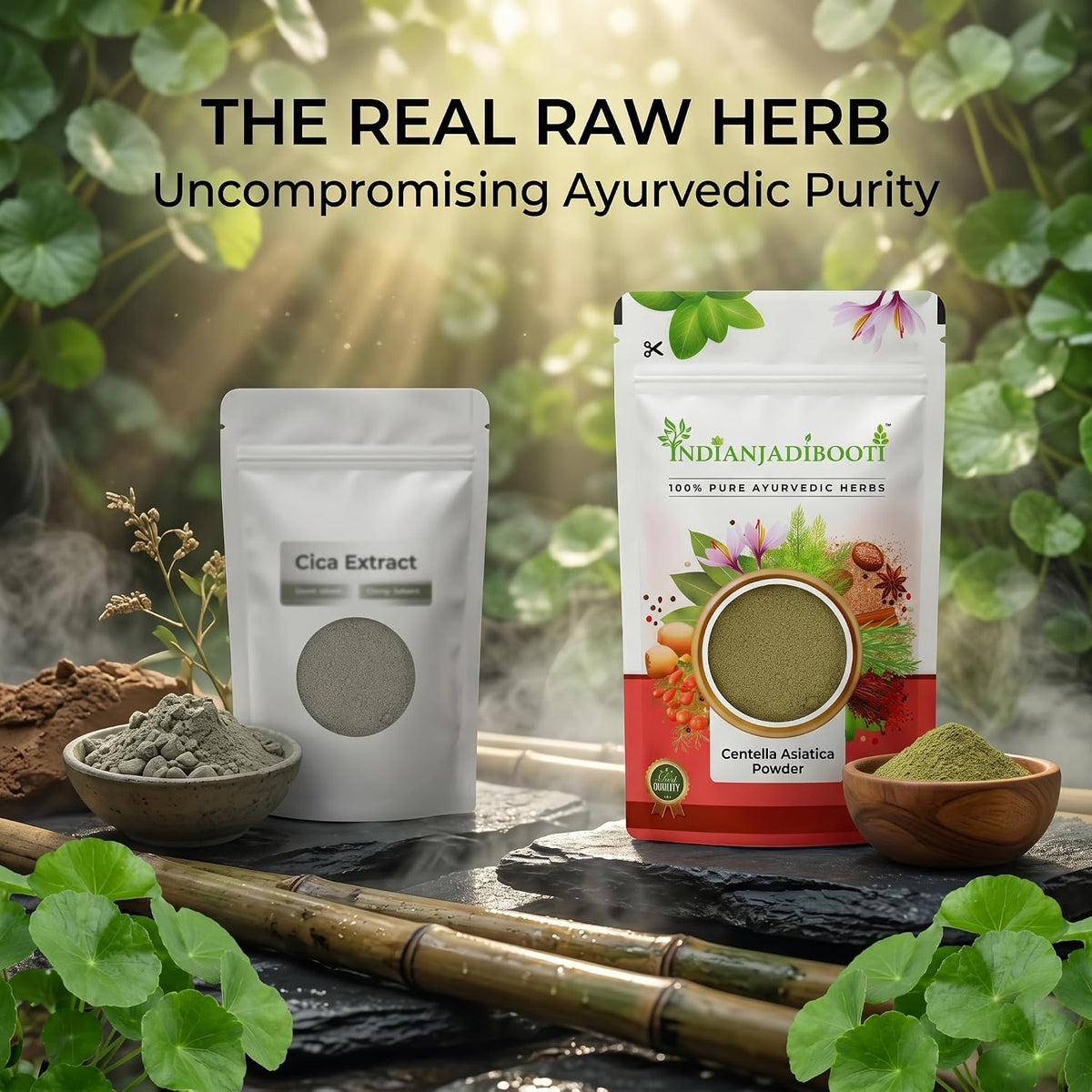 IndianJadiBooti Pure Centella Asiatica Powder (Gotu Kola) | Raw Mandukaparni Herb for DIY Cica Face Mask, Skin Elasticity & Cognitive Wellness | Skin Treatment Mask for Skincare & Hair Care (50g)