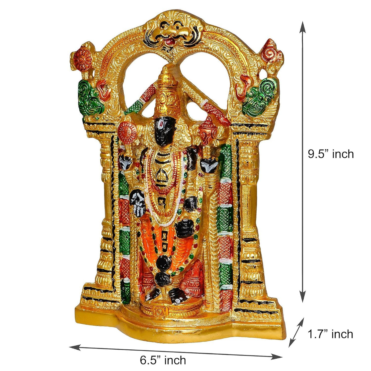KridayKraft Tirupati Balaji Metal Statue Murti Meenakari,Sri Venkateswara Murti,Balaji Idol Statue for Pooja,Home,Office Walls Decor.