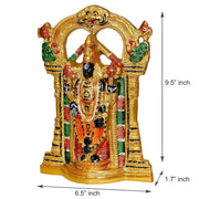 KridayKraft Tirupati Balaji Metal Statue Murti Meenakari,Sri Venkateswara Murti,Balaji Idol Statue for Pooja,Home,Office Walls Decor.