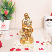 KridayKraft Shirdi Sai Baba Idol Metal Statue Showpiece for Car Dashboard & Home,Office Decorative Saibaba Idol Murti,Religious Gift Article,Showpiece Figurines,Corporate Gift...