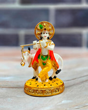 SHINDE EXPORTS Krishna with Cow Idol Statue murti (5 inches)