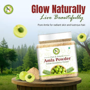 NatureVit Amla Powder 100g for Hair Growth | 100% Pure & Natural Indian Gooseberry Eating | Rich in Vitamin C | No Additives