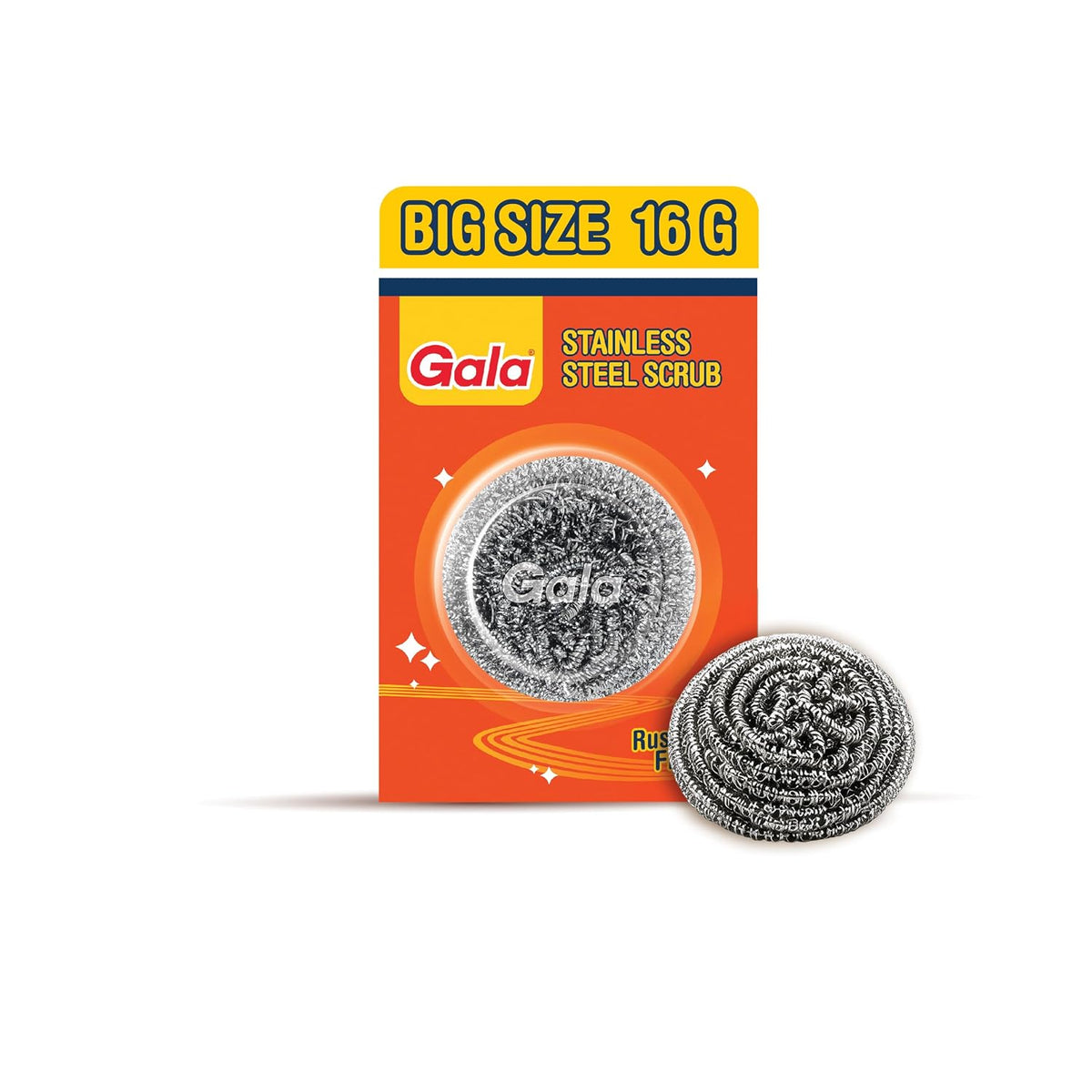 Gala Stainless Steel Scrubber - 1 Piece for Kitchen Utensils Cleaning