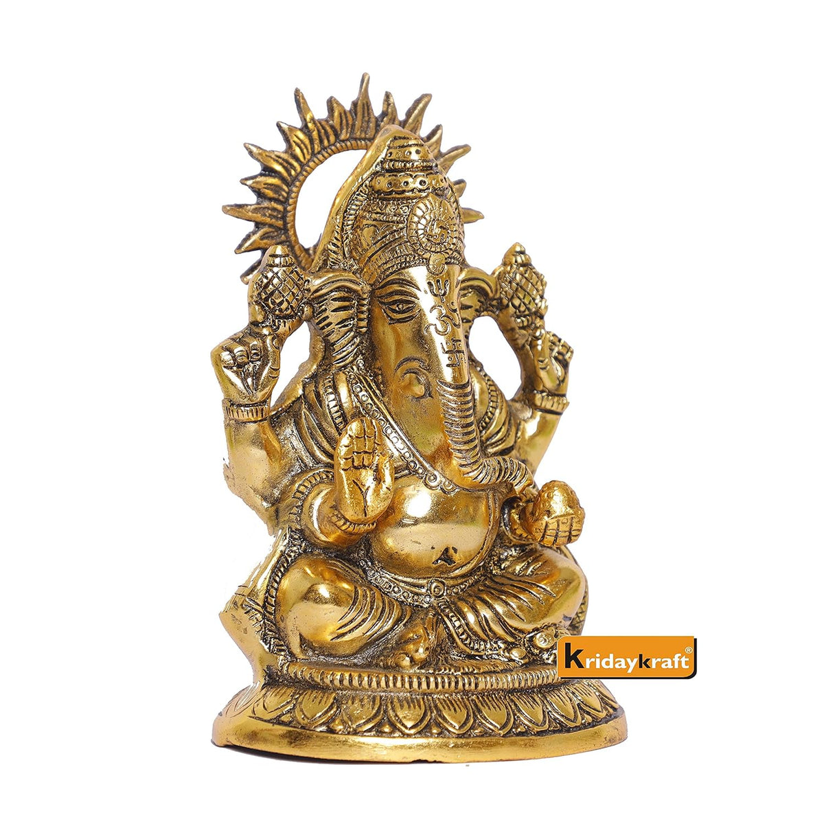 KridayKraft Ganesha Metal Statue,for Temple Pooja,Ganesha Idol Murti Decorative Your Home,Office & Religious Gift Article,Ganpati ji Sculpture Sowpiece Figurine...