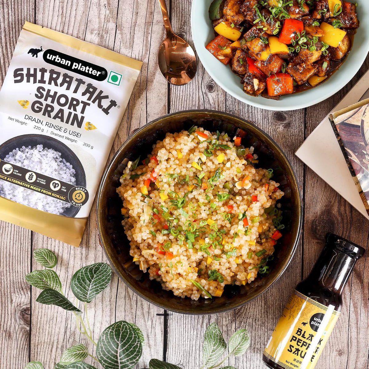 Urban Platter Shirataki Short-Grain Rice, 220 g, Pack of 3 (Ultra Low-Carb, Low-Calorie, Keto-Friendly, Fat-Free, Gluten-Free Alternative To Rice)