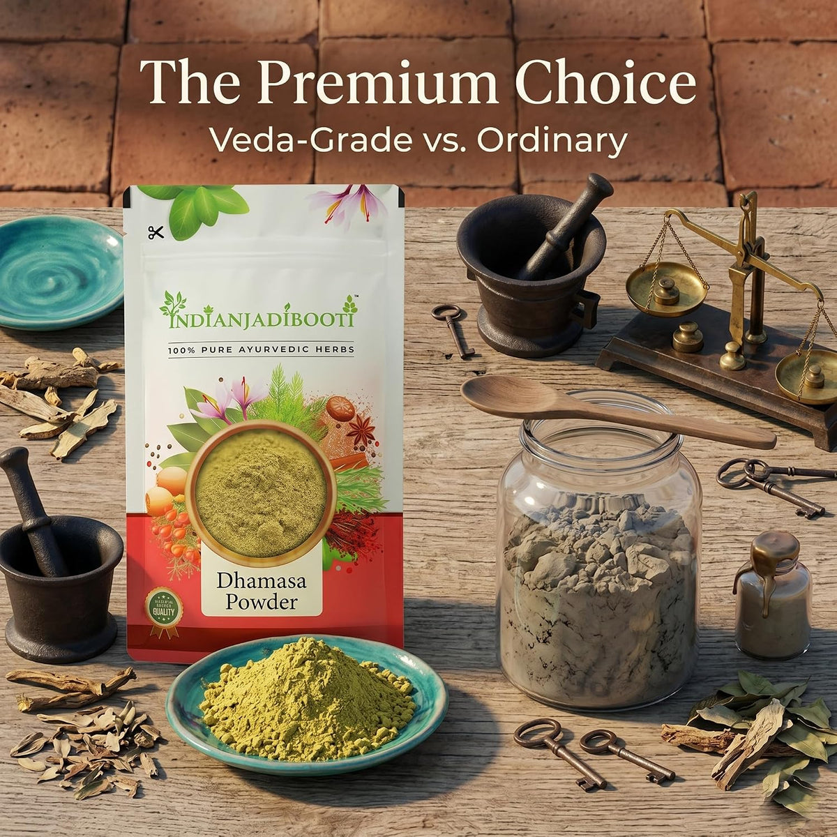 IndianJadiBooti Pure Dhamasa Powder (Fagonia Cretica) | Traditional Ayurvedic Botanical for Systemic Cooling, Skin Radiance & Holistic Wellness | 250 Grams Pack