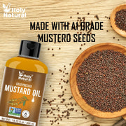 Holy Natural Cold Pressed Organic Mustard Oil 300Ml|For Hair, Body, Skin Care, Massage Oil