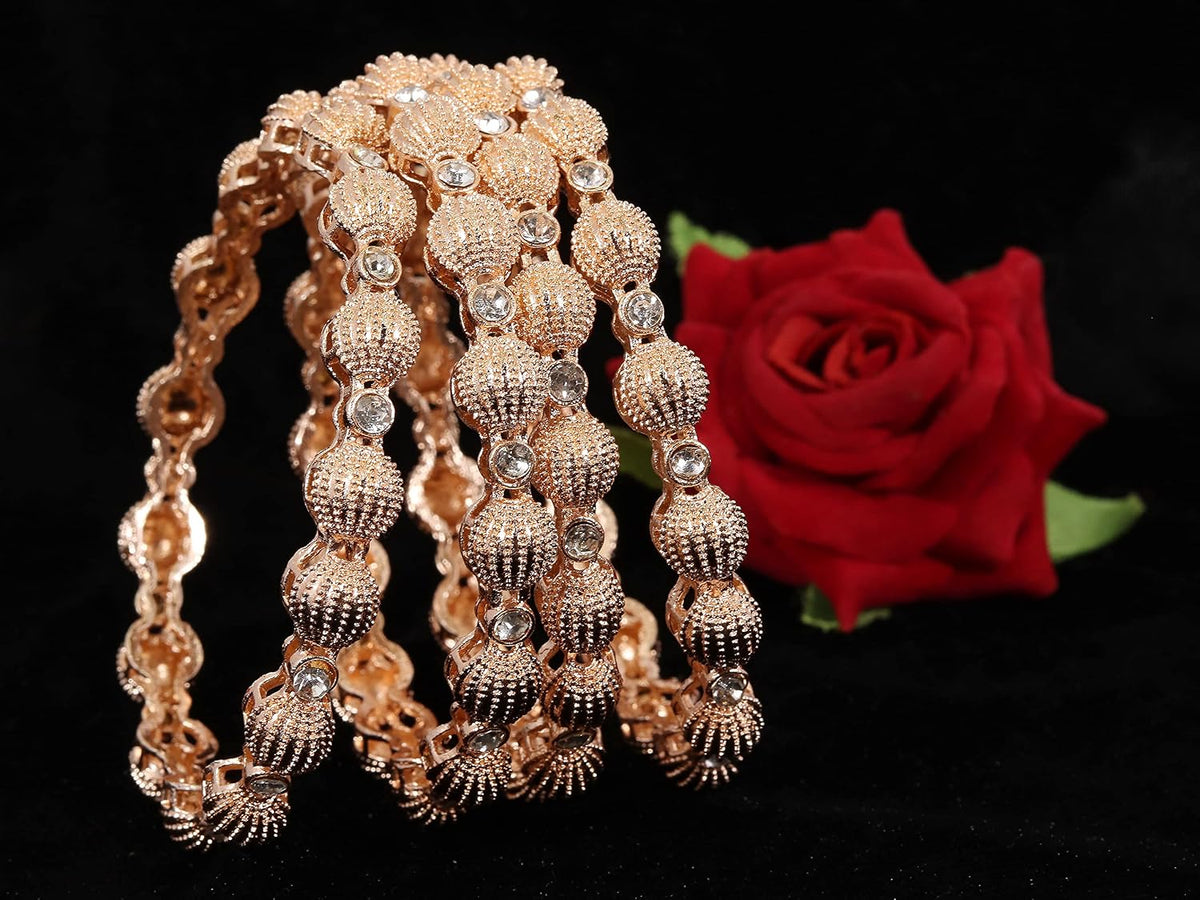 NMII Metal with Zircon Gemstone Kada Set For Women and Girls