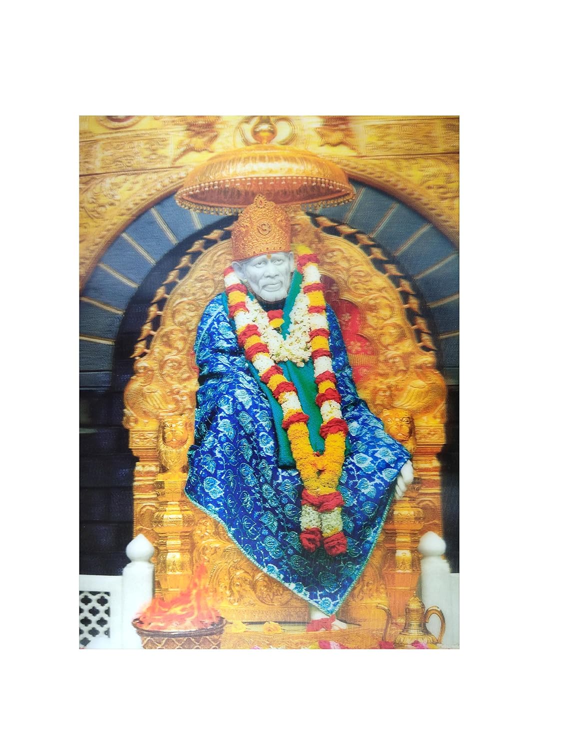SHINDE EXPORTS Saibaba 3D Photo Poster with Amazing Embossing Effect 8x11 inches