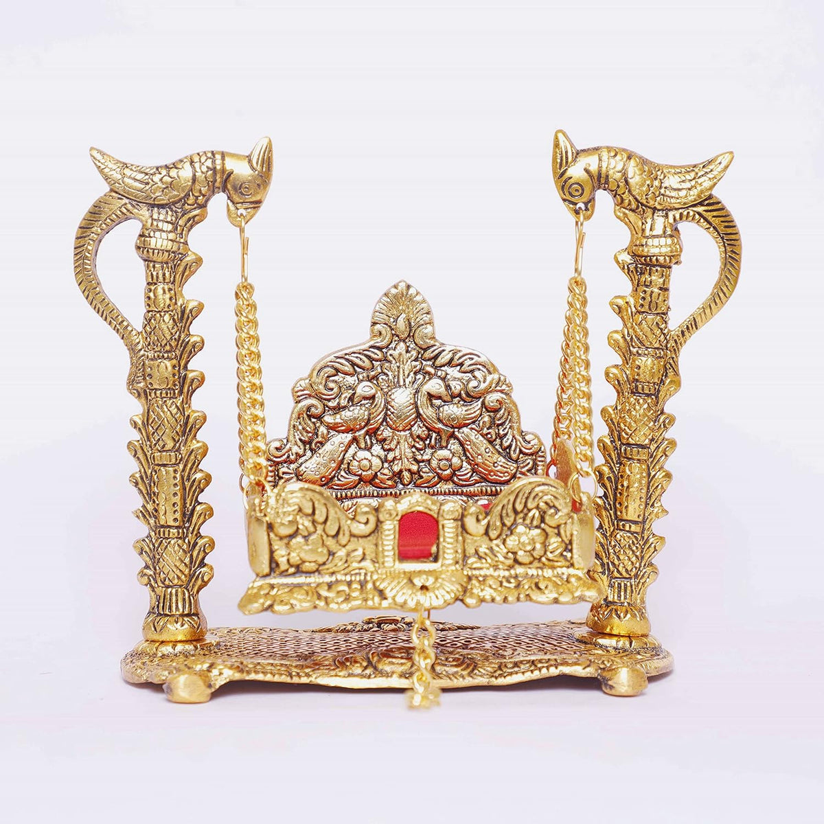 KridayKraft Metal Swing Laddu Gopal Jhula,Krishna Hindola Palana,Decorative Laddu Gopal for Temple Pooja,Showpiece Figurines,Religious Idol Gift Article...