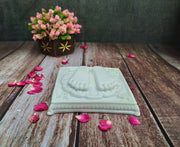 SHINDE EXPORTS Marble Charan Paduka for Puja (White, Design 11)