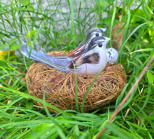 SHINDE EXPORTS Decorative Artificial Birds Nest Hanging Made of Natural Grass Best for Balcony Home Decor and Gifting (Design 12)