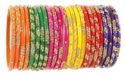 NMII Non-Precious Metal Base Metal with Zircon Gemstone Or Beads Studded worked Glossy Finished Kada Set For Women and Girls