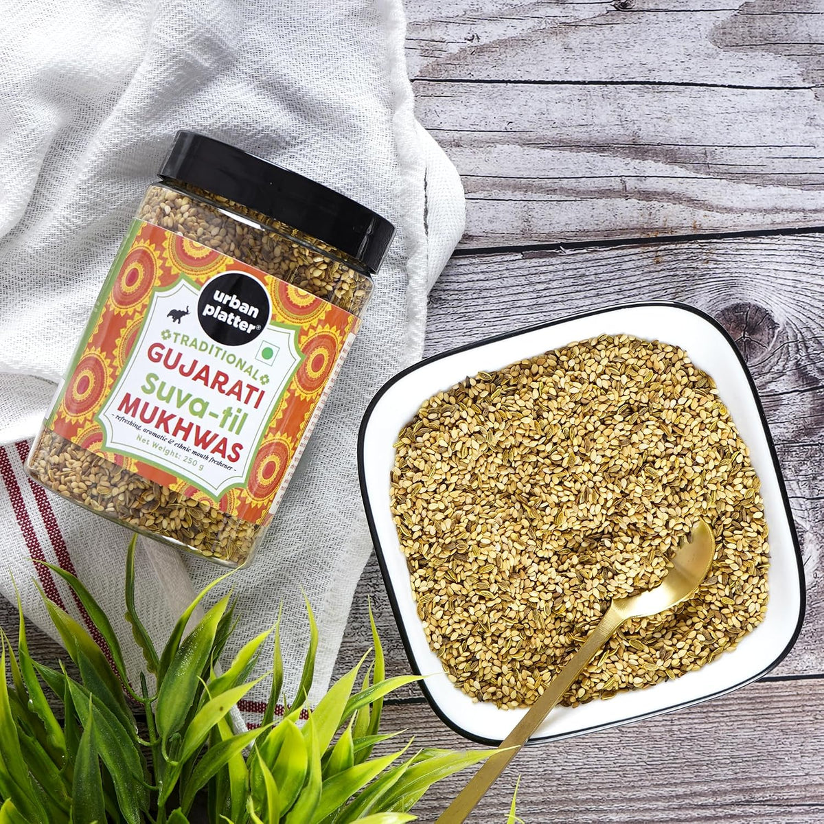 Urban Platter Traditional Gujarati SUVA-til Mukhwas, 250g (Mouth Freshener | Digestive | After-Meal Snack | Rich in Fibre)