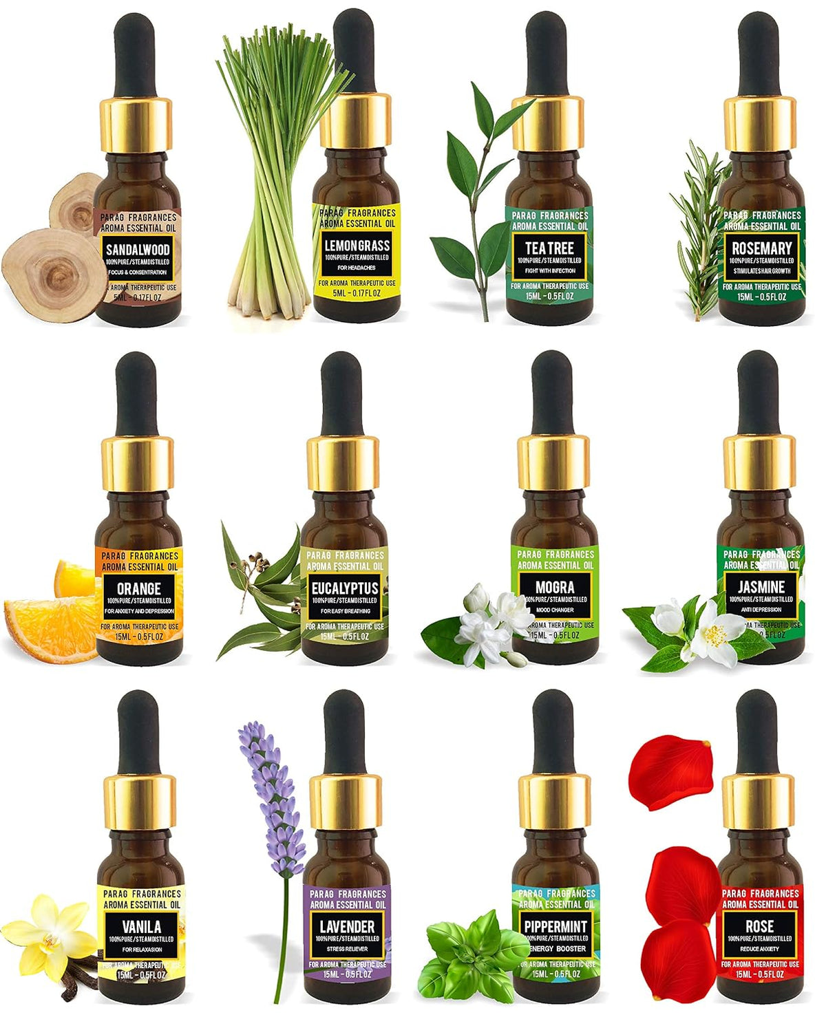 Parag Fragrances Lavender Essential Oil For Improve Hairs, Skin & Aromatherapy | 100% Pure Therapeutic Grade Essential Oil | Undiluted 15ml