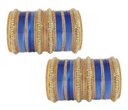 NMII Premium Gold Plated Bangles Chuda Set For Bridal Women & Girls with Zircon Gemstone & Beads Worked | Traditional Women's Bangles | Chura Set For Women Wedding, Party, Festive