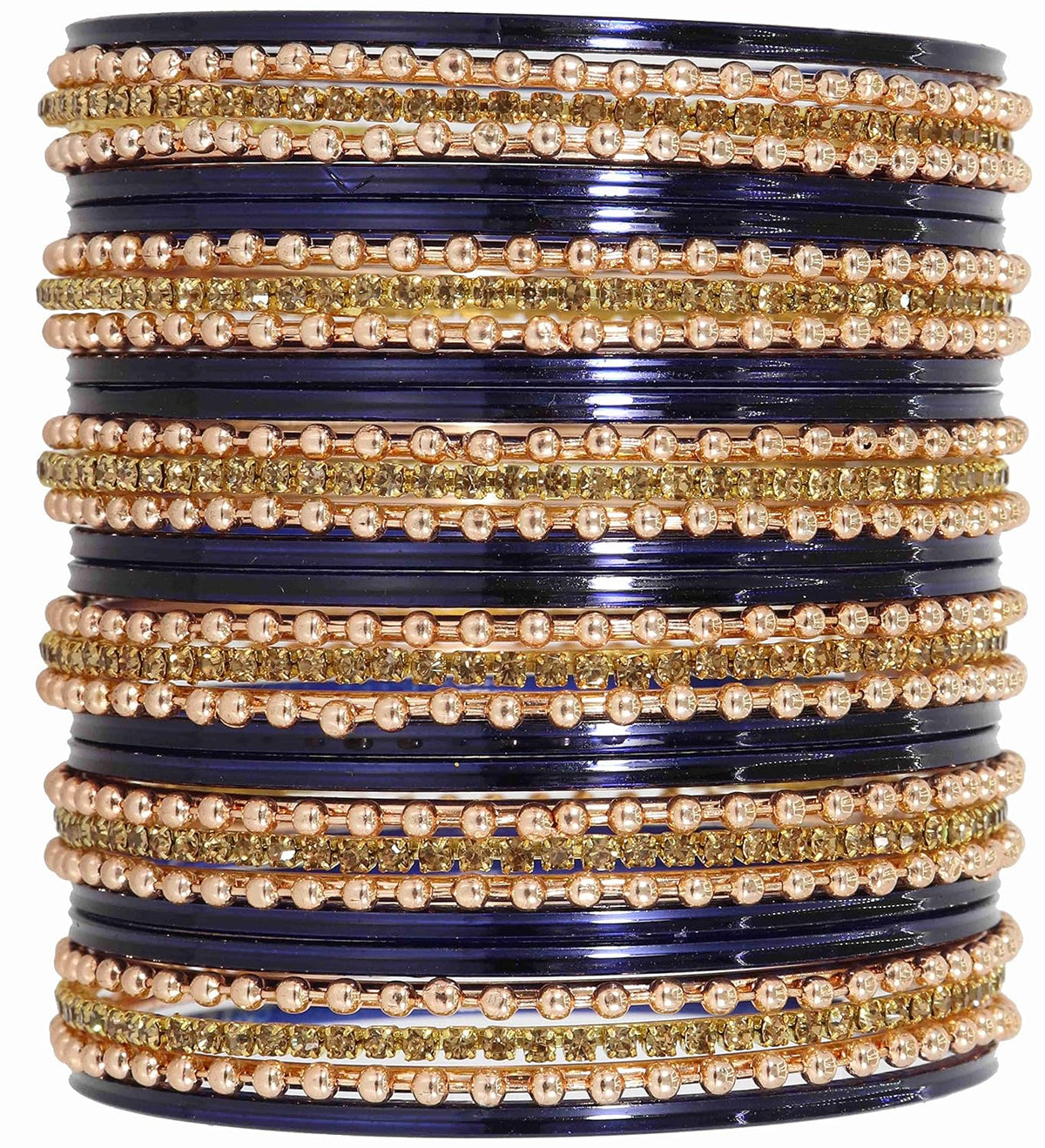 NMII Non-Precious Metal Base Metal With Zircon Gemstone and Linked With Ball Chain and Plane Bangles Set For Women and Girls