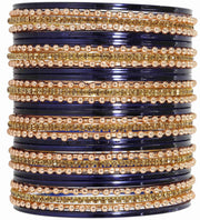 NMII Non-Precious Metal Base Metal With Zircon Gemstone and Linked With Ball Chain and Plane Bangles Set For Women and Girls