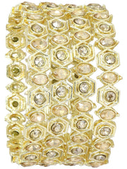 NMII Stylish American Diamond Stone Work Metal Bangles For Women & Girls | Gold Plated Bangles | Kada Set For Women | Wedding Bangles Set For Women | Latest Bangles Fashion Jewellery- Set of 4