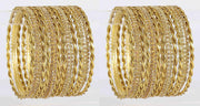 NMII Non-Precious Metal Base Metal with Zircon Gemstone and Twisted Glossy Finished Bangle Set For Women and Girls