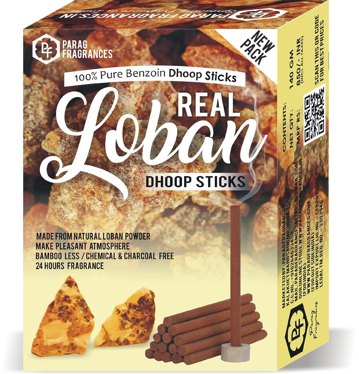 Parag Fragrances 100% Natural Resin Dhoop Sticks for Pooja, Home Fragrance, Hawan, Air Purification and Meditation (Combo - Real Loban & Pure Guggal)