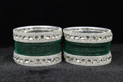 NMII Metal Bangles Set For Women and Girls Studded With Zircon Gemstone and Velvet Bangles I Chuda Bangles I Stylish Bangles Bracelet Set I Metal Bangles (Pack of 28)