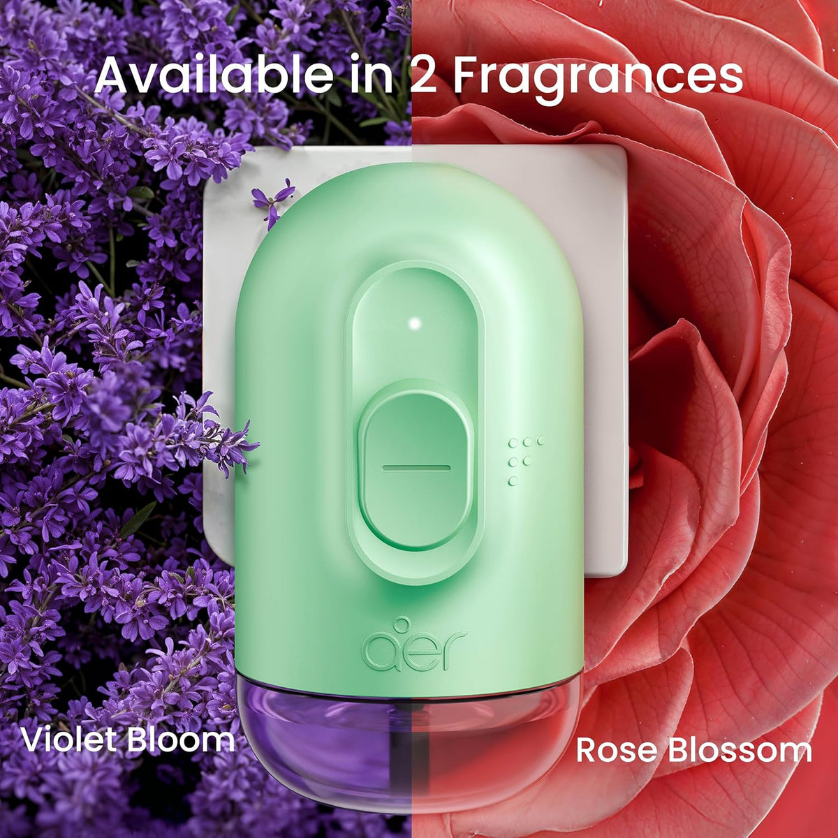 Godrej aer Plug Electric Air Freshener (Machine + 2 Refills (20Ml each) | Violet Bloom | Lasts up to 120 days,Solid (Pack of 2)