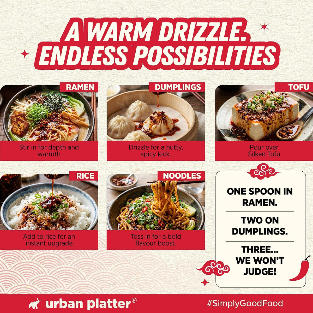 Urban Platter Raayu Chilli Oil, 160g (Japanese Condiment | Infused with Sesame & Garlic | For Ramen, Rice, Dumplings & Silken Tofu)