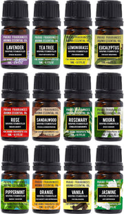 Parag Fragrances Pure Natural & Organic Essential Oils Set (Pure 12 in 1)