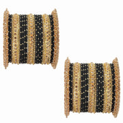 NMII Non-Precious Metal with Base Metal and studded with Zircon Gemstone or Zari Dotted Glossy Finished Traditional Chuda Bangle set for Women and Girls