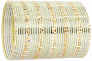 NMII Non-Precious Metal Base Metal With Cutting and Plane Bangles Set For Women and Girls
