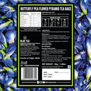BLUE TEA - Butterfly Pea Flower Tea - 60 Tea Bags - Plant Based | ANTIOXIDANT RICH | Aparajita - Shankhpushpi | Caffeine Free - Detox Tea - Flower Based - Herbal Tea | Zipper