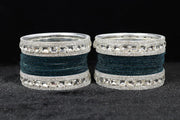 NMII Metal Bangles Set For Women and Girls Studded With Zircon Gemstone and Velvet Bangles I Chuda Bangles I Stylish Bangles Bracelet Set I Metal Bangles (Pack of 28)