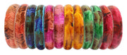 NMII Glass and Feather Pattern with Glossy Finished Kada Set For Women and Girls, (Multi-Colour2_2.8 Inches), Pack Of 12 Kada Set