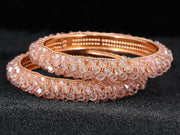NMII Alloy Metal Stylish Fancy Pearls Bangles Bracelet Set For Women & Girls | Trending Metal Bangles | Women Bangles | Pearls Kada Set For Women | Bangles Set Wedding, Party, Daily- Pack of 2 Bangle