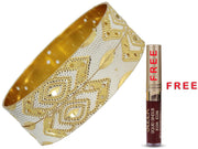 NMII Brass Gold Plated Bangles Set For Women's & Girls (Pack of 2)