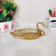 KridayKraft Decorative Golden Metal Duck Bowl – Elegant Duck-Shaped Dry Fruit Serving Tray for Table Display, Festive Centerpiece & Stylish Home Décor Accent