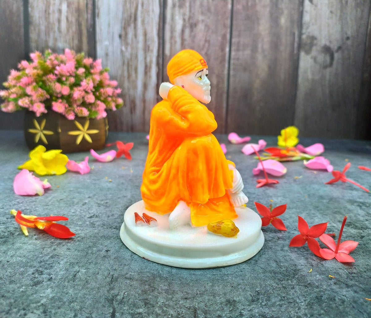 SHINDE EXPORTS saibaba Idol/shirdi saibaba Idol Marble/saibaba Idol for Pooja Room 5 inches