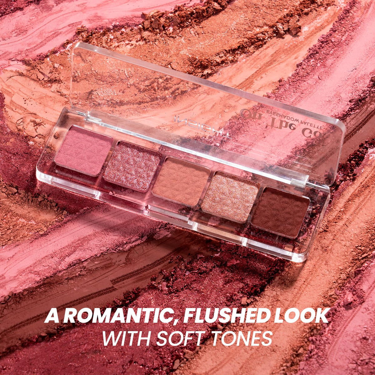 INSIGHT On The Go Eyeshadow Palette - Rosaline | Highly Pigmented | Silky Smooth | Crease-Free Blending | Shimmer & Matte Shades | Travel-Friendly (10g)