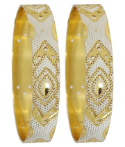 NMII Brass Gold Plated Bangles Set For Women's & Girls (Pack of 2)
