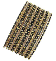 NMII Non-Precious Metal Base Metal Studded with Zircon Gemstone and Linked with Ball Stone Glossy Finished Bangle Set For Women and Girls