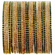NMII Non-Precious Metal Base Metal with Zircon Gemstone Studded worked Glossy Finished Bangle Set For Women and Girls