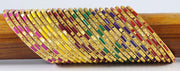 NMII Non-Precious Metal Base Metal with Cutting Pattern worked Glossy Finished Bangle Set For Women and Girls