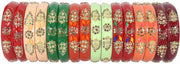 NMII Acrylic With Zircon Gemstone and Beads Studded Glossy Finished Kada Set For Women and Girls