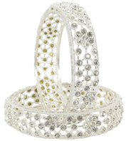 NMII Alloy Metal with Zircon Gemstone Studded Kada Set For Women and Girls