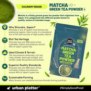 Urban Platter Japanese Culinary-Grade Matcha Green Tea Powder, 50g (Sourced from Shizuoka, Japan | Stone-Ground | Antioxidant-Rich)