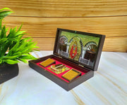 SHINDE EXPORTS Wooden Decorative Shirdi Sai Baba Photo Frame with Charan Paduka for God Pooja and Gift, Square, Tabletop, Wall Mount, 8.5x4.5 inch