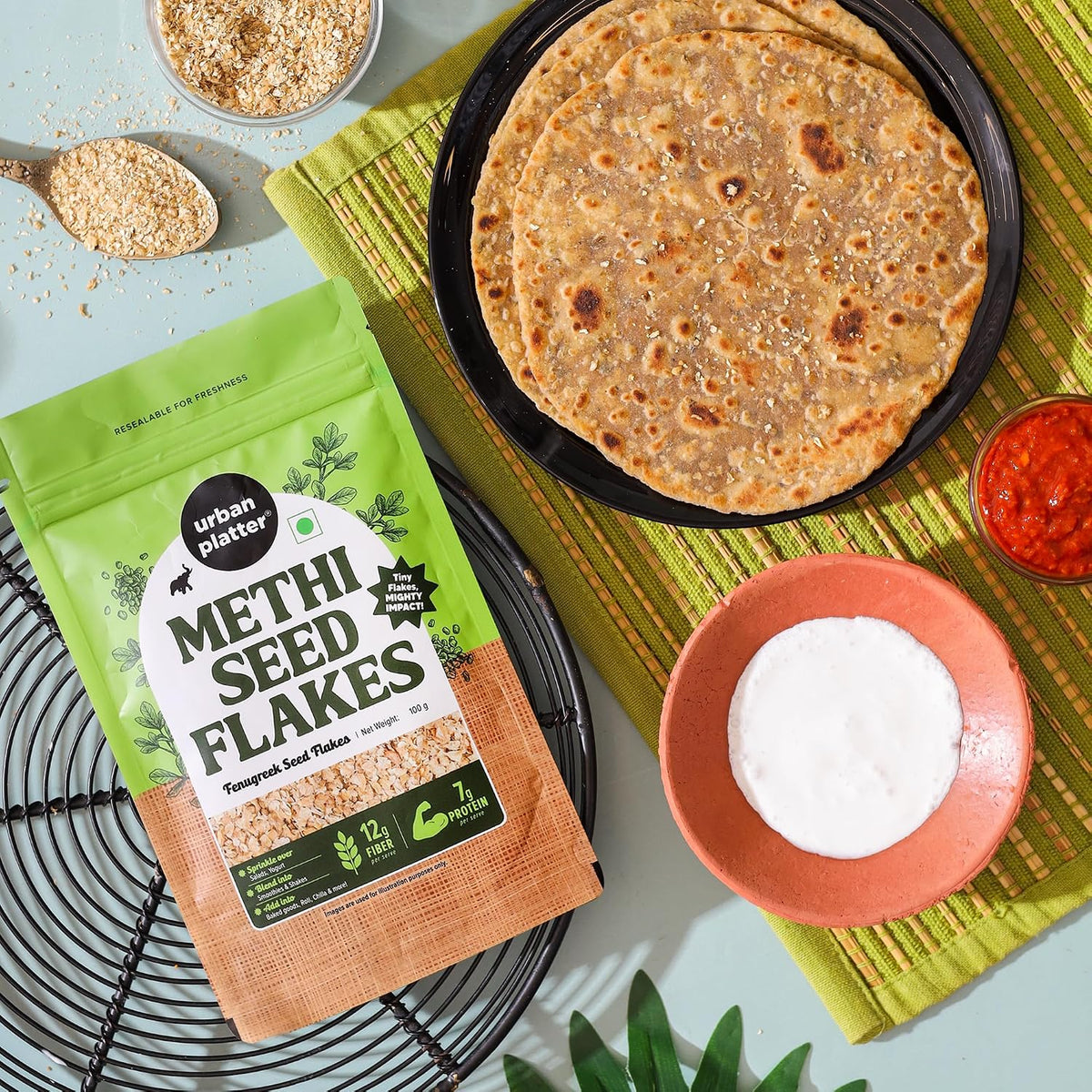 Urban Platter Methi Seed Flakes, 100g (Fenugreek Seed Flakes for improved digestion, reduced bloating, and everyday gut wellness)